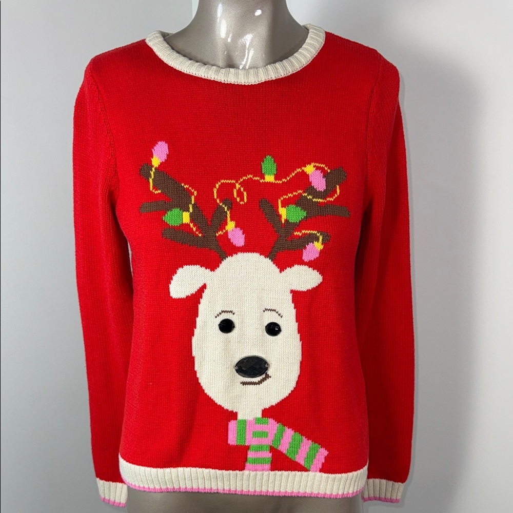 Maggie & Zoe Christmas Festive Red Reindeer Sweater 🎄